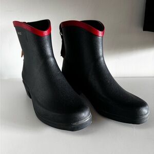 Aigle Navy Rain Boots with Red Trim, Size 37